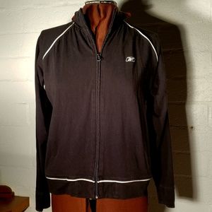 Reebock black cotton long sleeve sweat jacket M